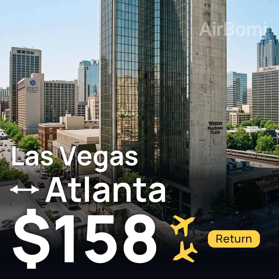 Flight ticket: Las Vegas to Atlanta, $158