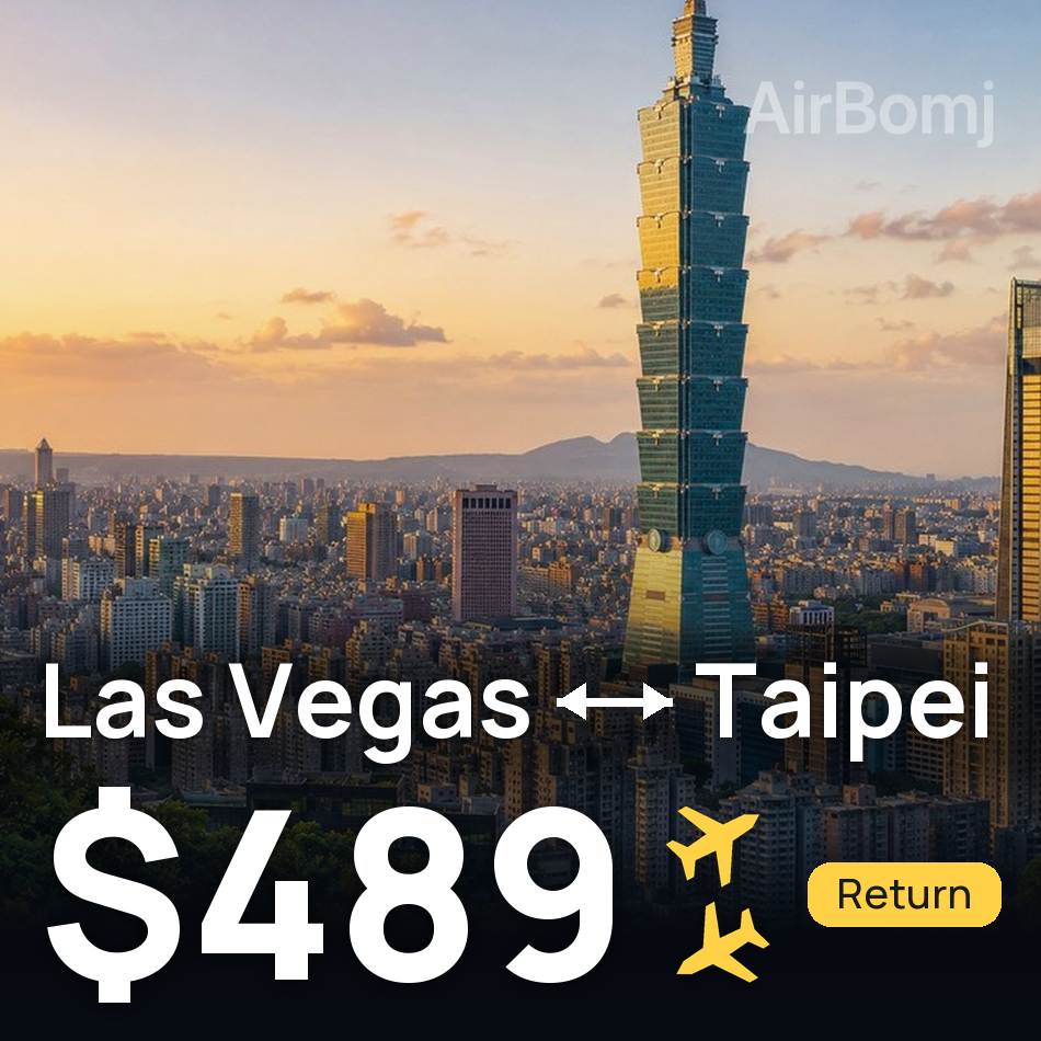 Flight ticket: Las Vegas to Taipei, $489
