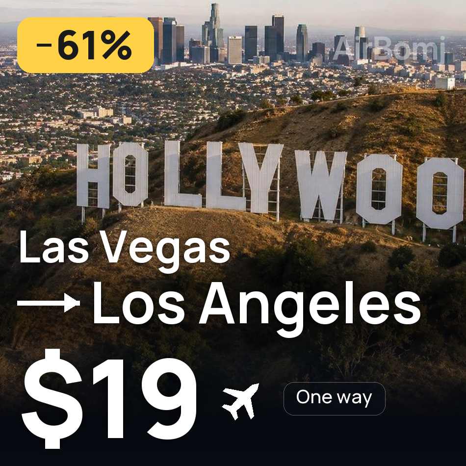 Flight ticket: Las Vegas to Los Angeles, $19