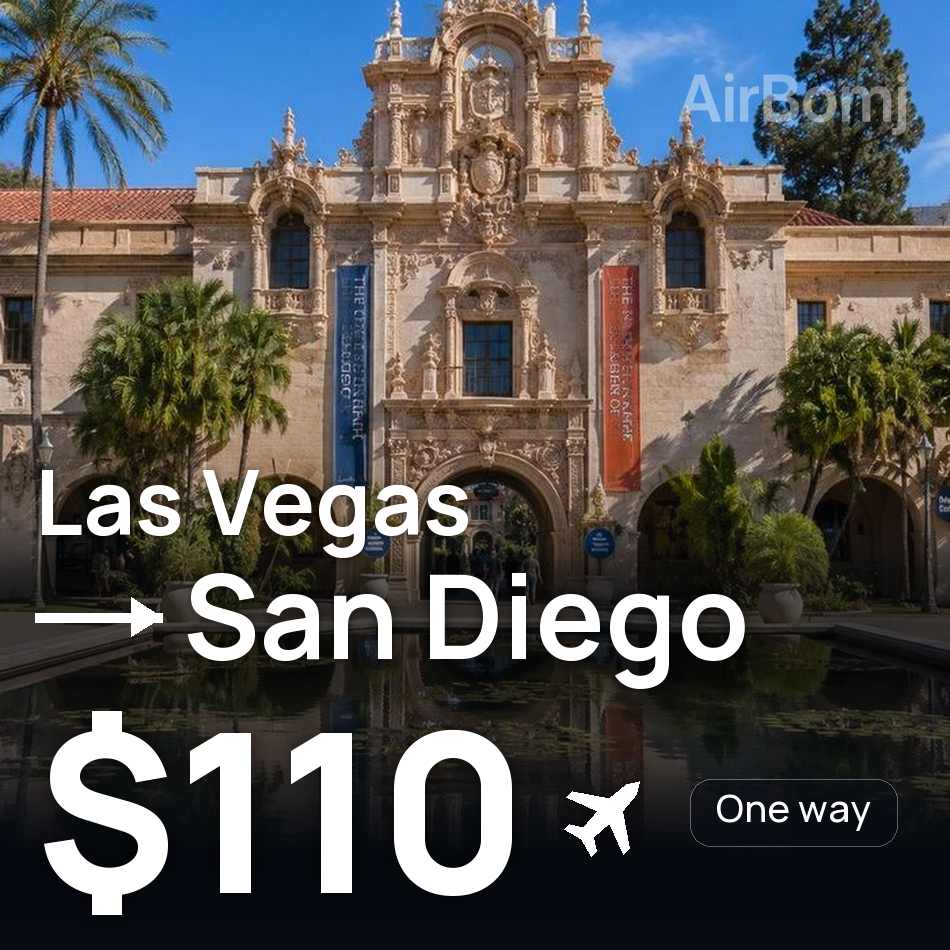 Flight ticket: Las Vegas to San Diego, $110