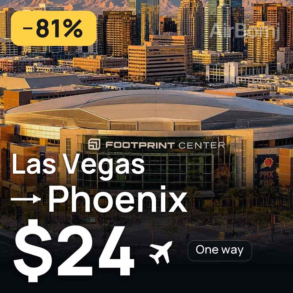 Flight ticket: Las Vegas to Phoenix, $24