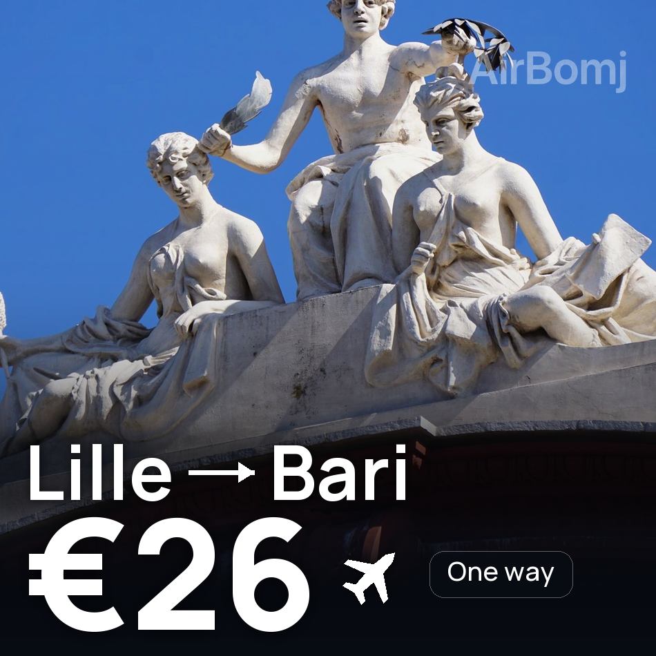 Flight ticket: Lille to Bari, €26
