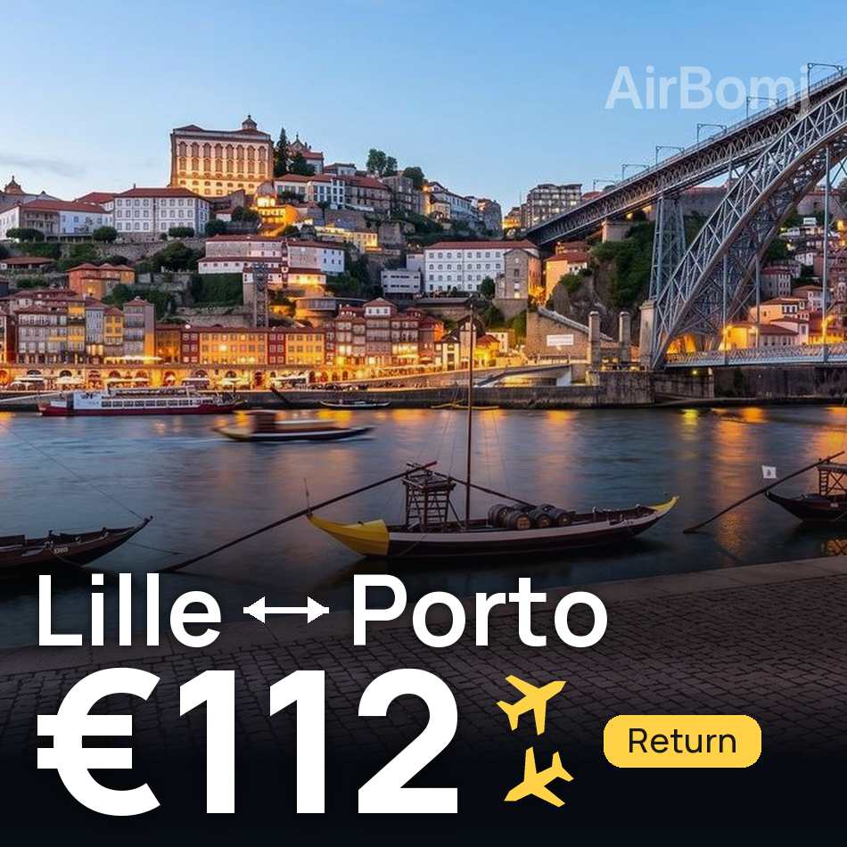 Flight ticket: Lille to Porto, €112