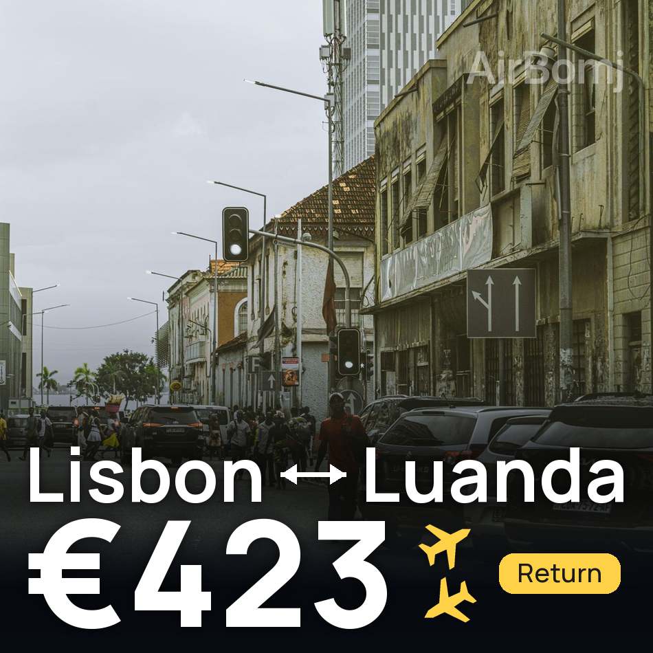 Uçak bileti: Lizbon — Luanda, €423