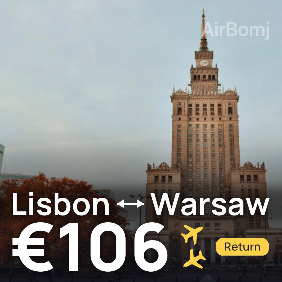 Uçak bileti: Lizbon — Varşova, €106