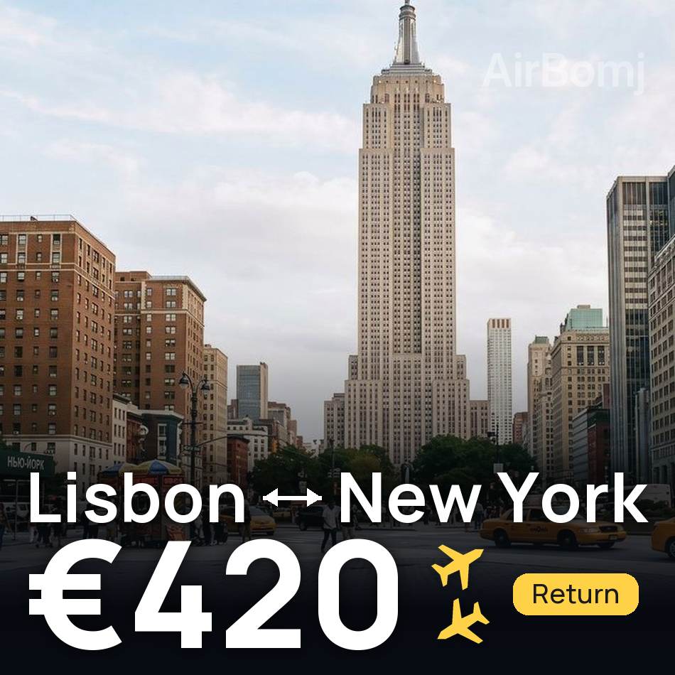 Uçak bileti: Lizbon — Newark, €420