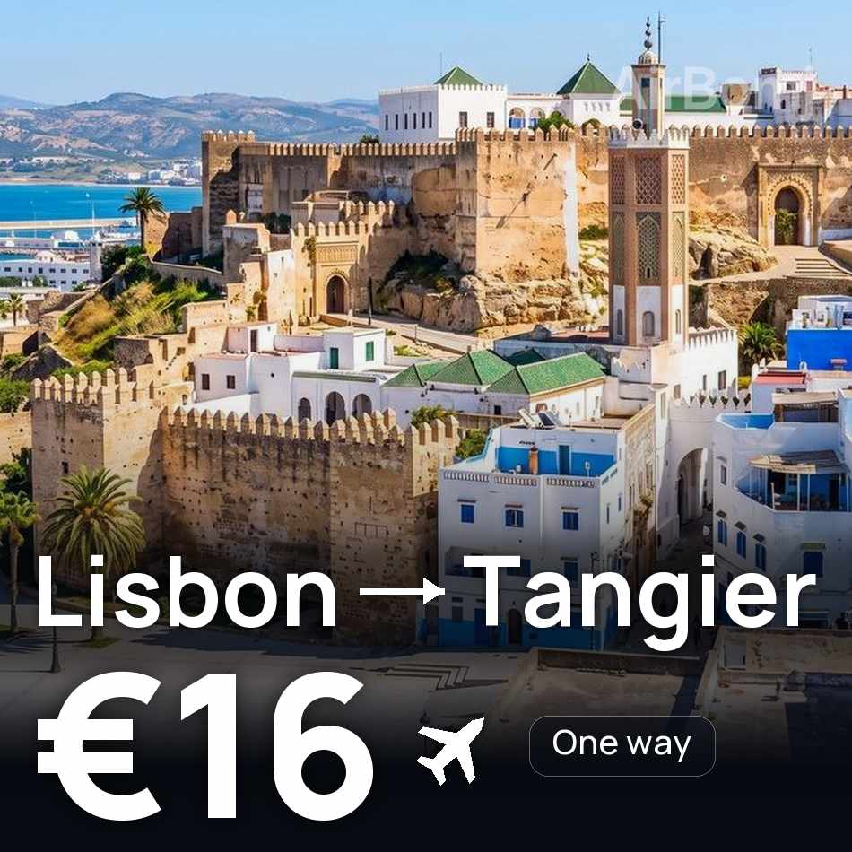 Uçak bileti: Lizbon — Tanca, €16
