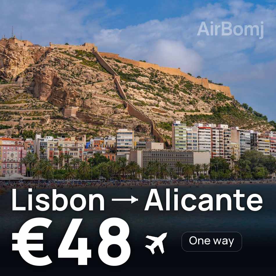 Uçak bileti: Lizbon — Alicante, €48