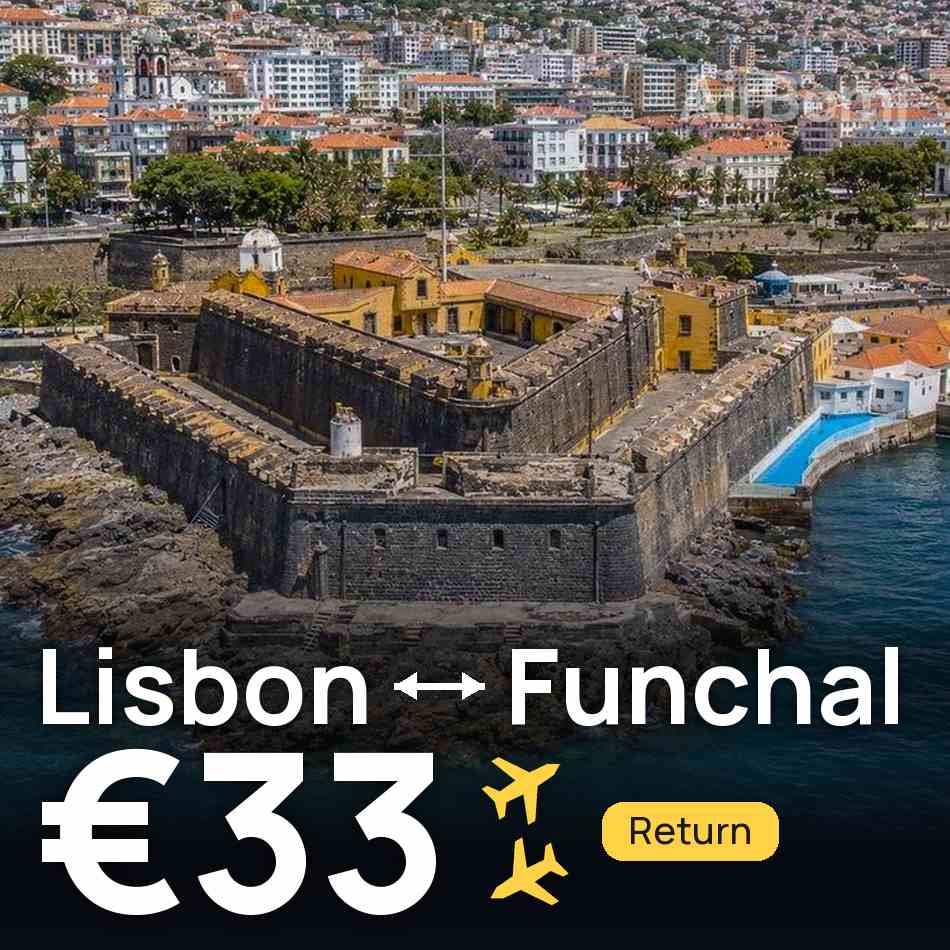 Uçak bileti: Lizbon — Madeira, €33
