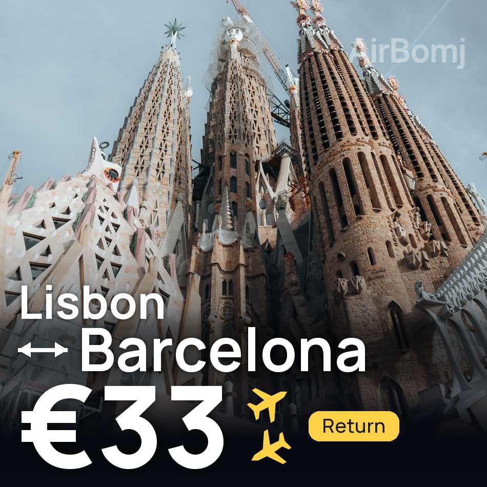 Uçak bileti: Lizbon — Barselona, €33