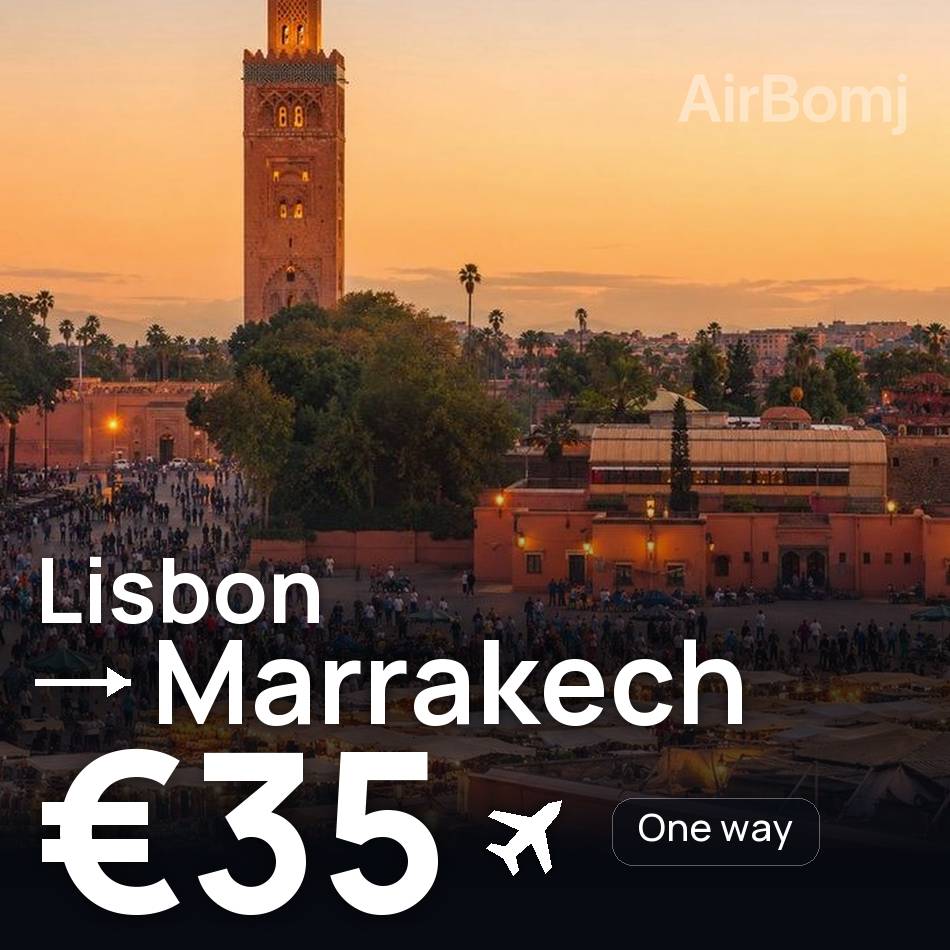 Uçak bileti: Lizbon — Marakeş, €35