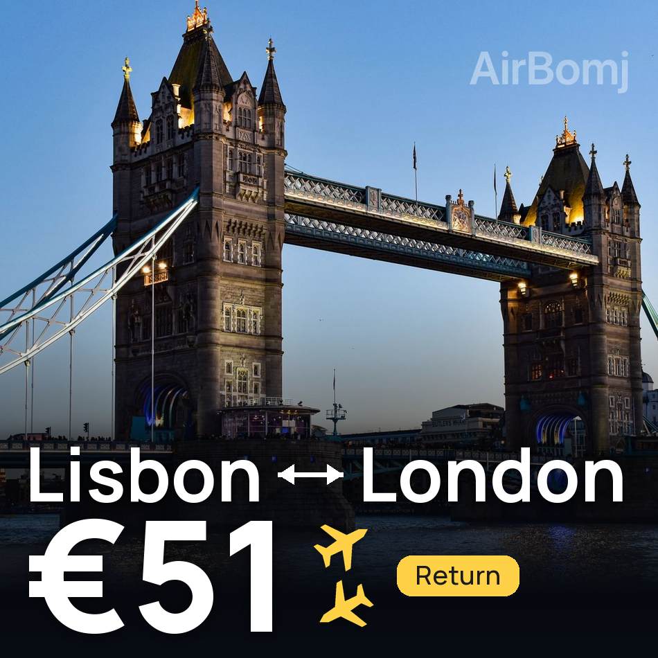 Uçak bileti: Lizbon — Londra, €51