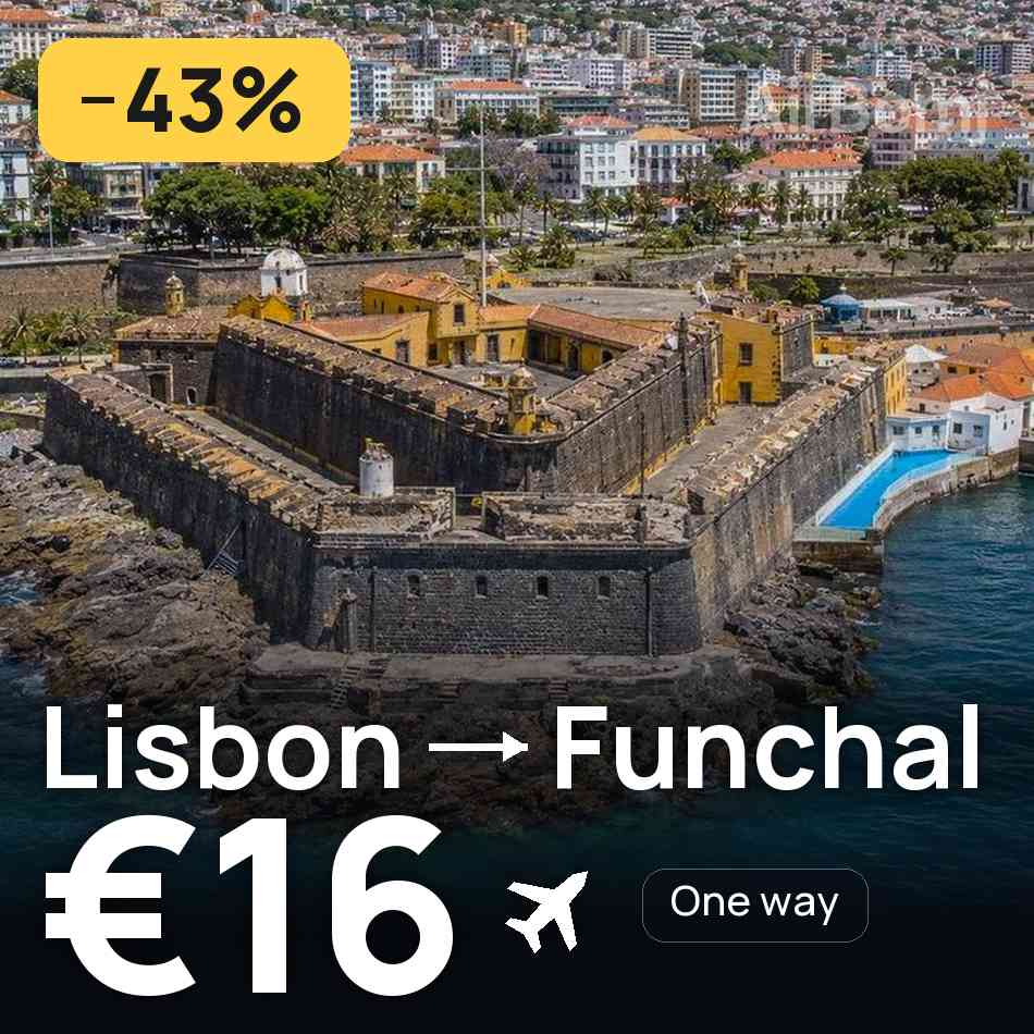 Uçak bileti: Lizbon — Madeira, €16