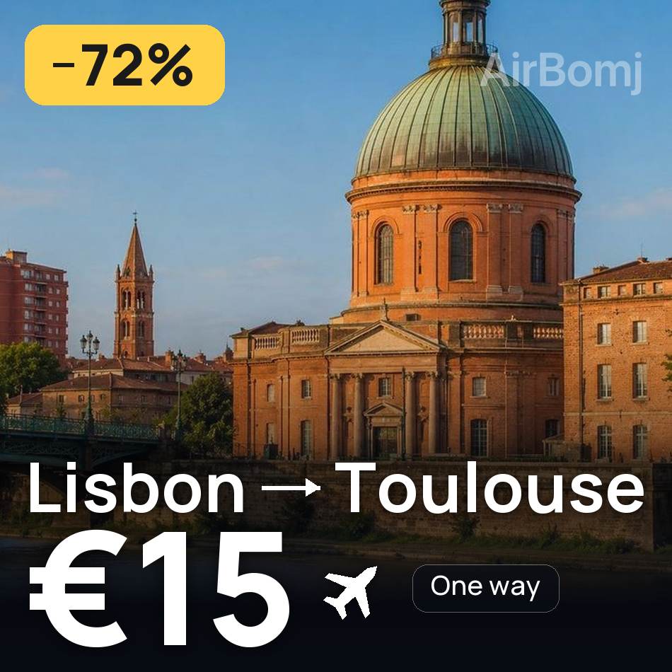 Uçak bileti: Lizbon — Toulouse, €15