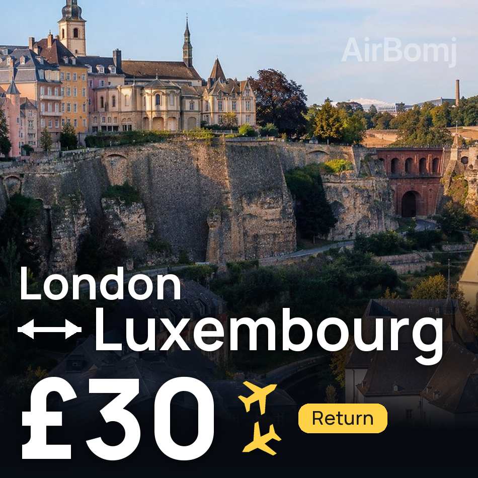 Biglietto aereo: Londra — Lussemburgo, £30