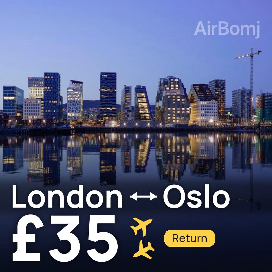 Biglietto aereo: Londra — Oslo, £35
