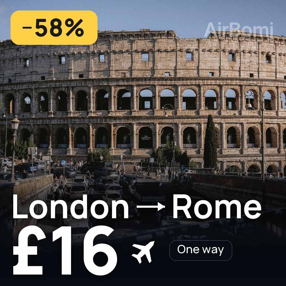 Biglietto aereo: Londra — Roma, £16