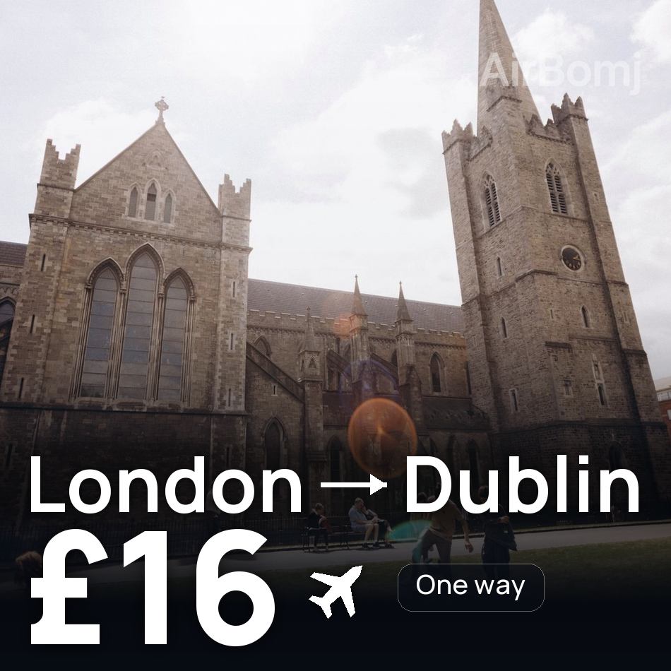 Biglietto aereo: Londra — Dublino, £16