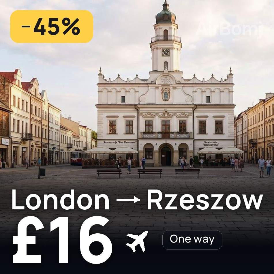 Biglietto aereo: Londra — Rzeszów, £16