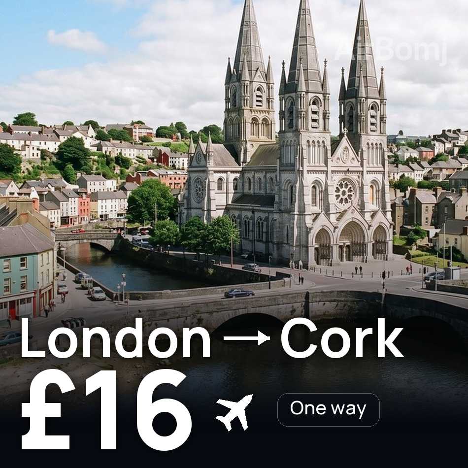Biglietto aereo: Londra — Cork, £16