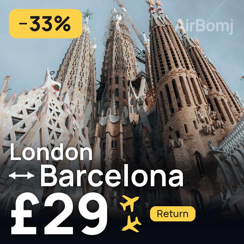 Biglietto aereo: Londra — Barcellona, £29