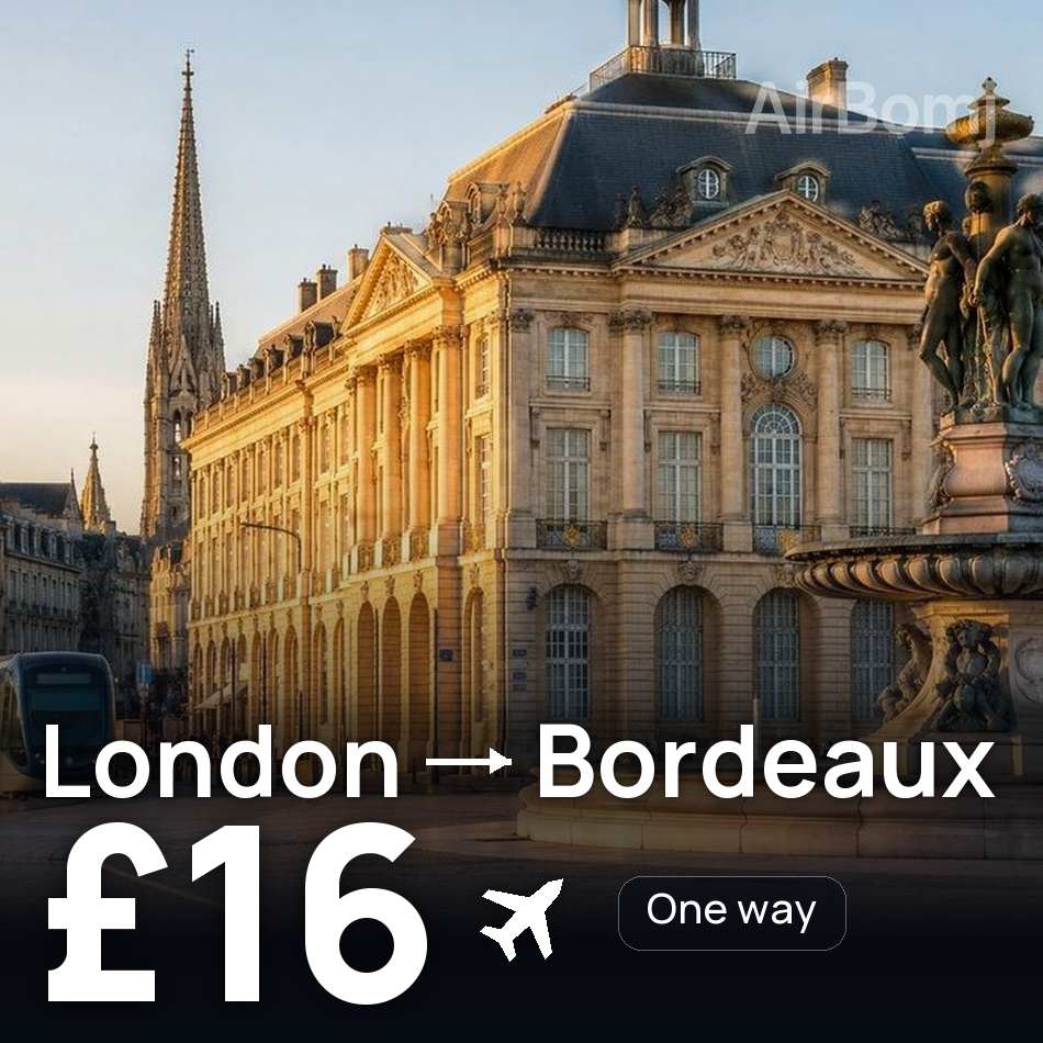 Biglietto aereo: Londra — Bordeaux, £16