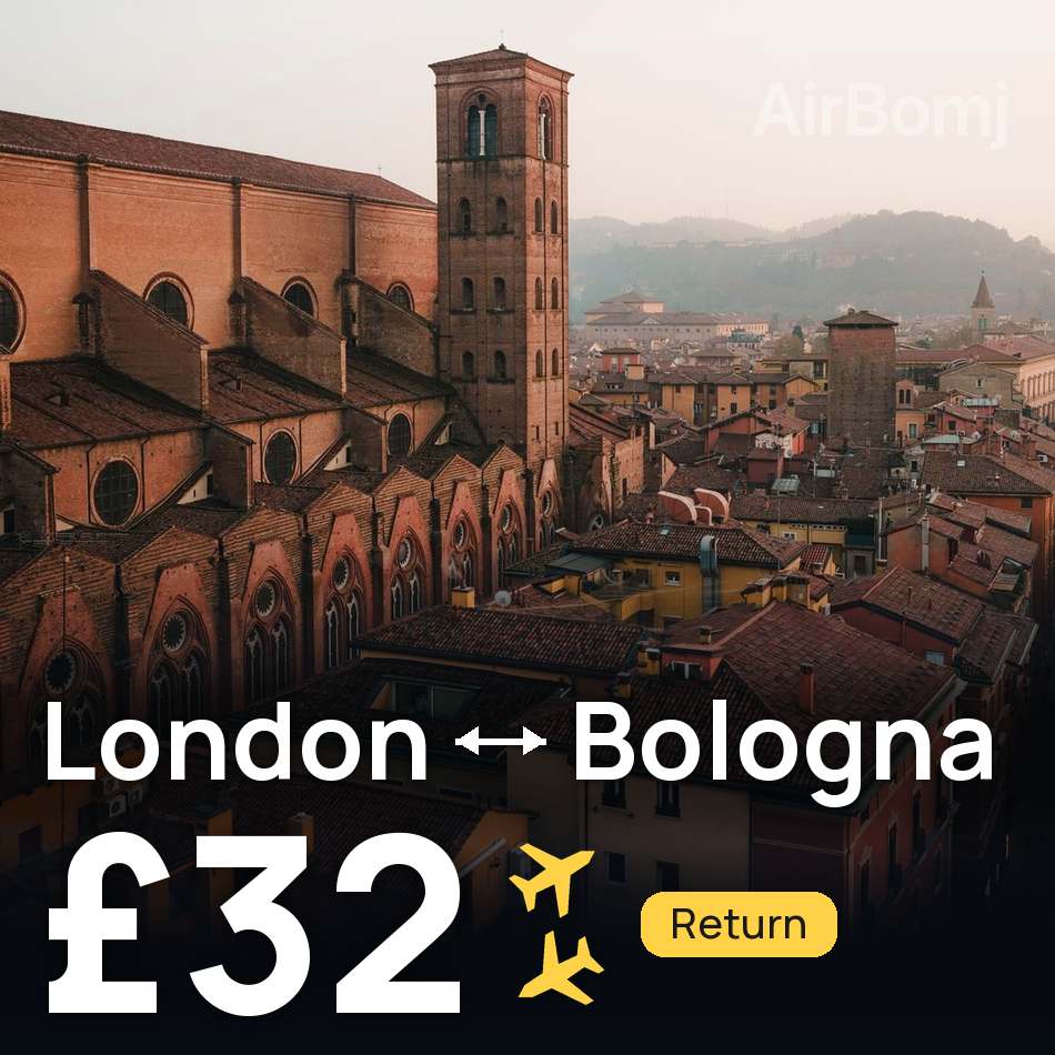 Biglietto aereo: Londra — Bologna, £32