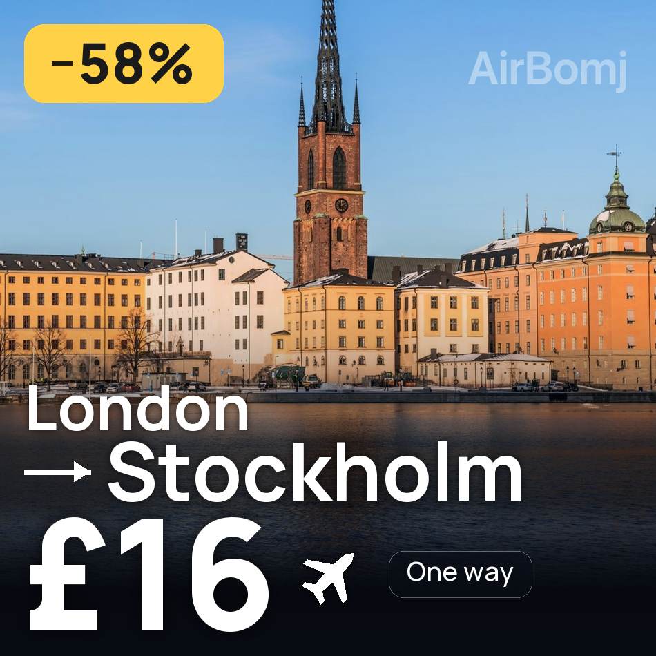 Biglietto aereo: Londra — Stoccolma, £16