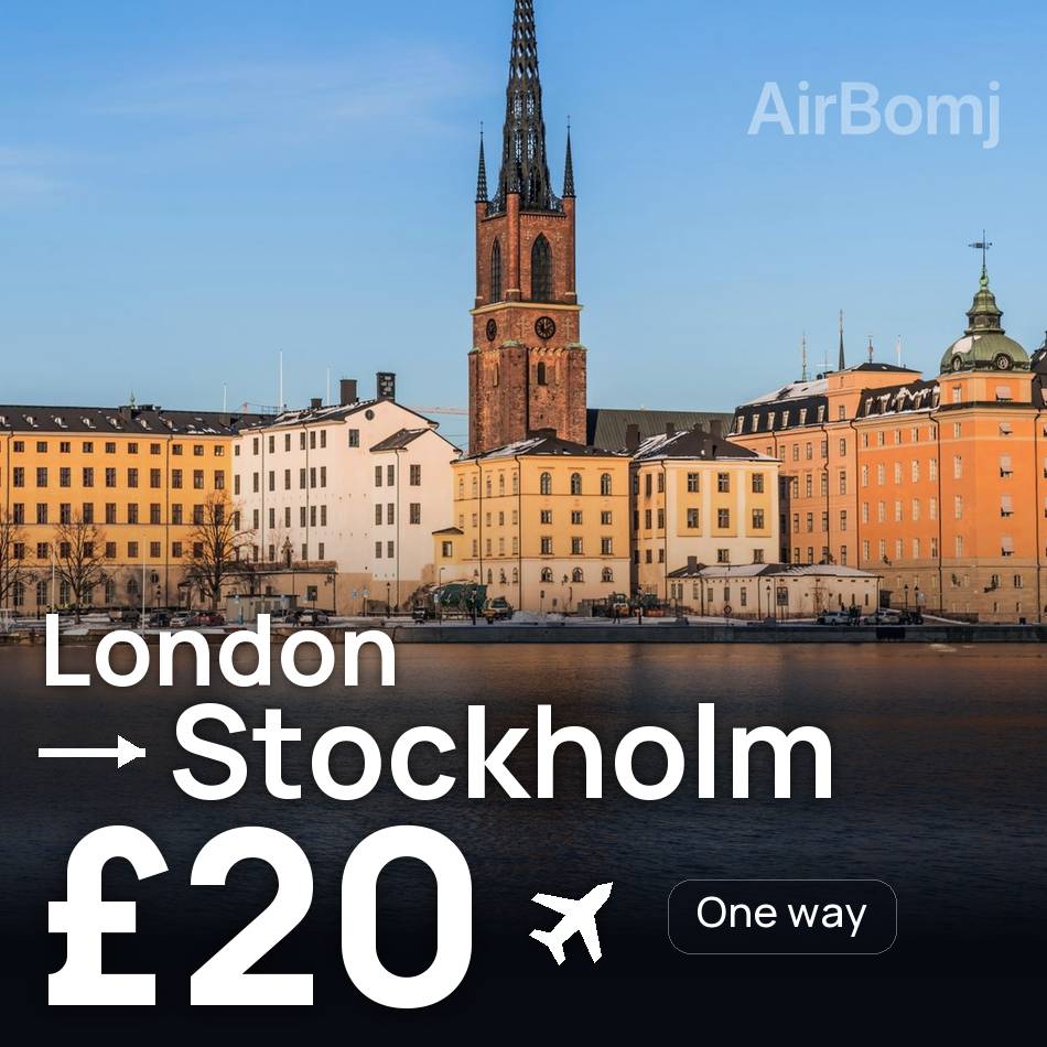 Flugticket: London — Stockholm, £20