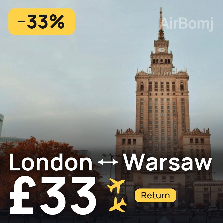 Biglietto aereo: Londra — Varsavia, £33