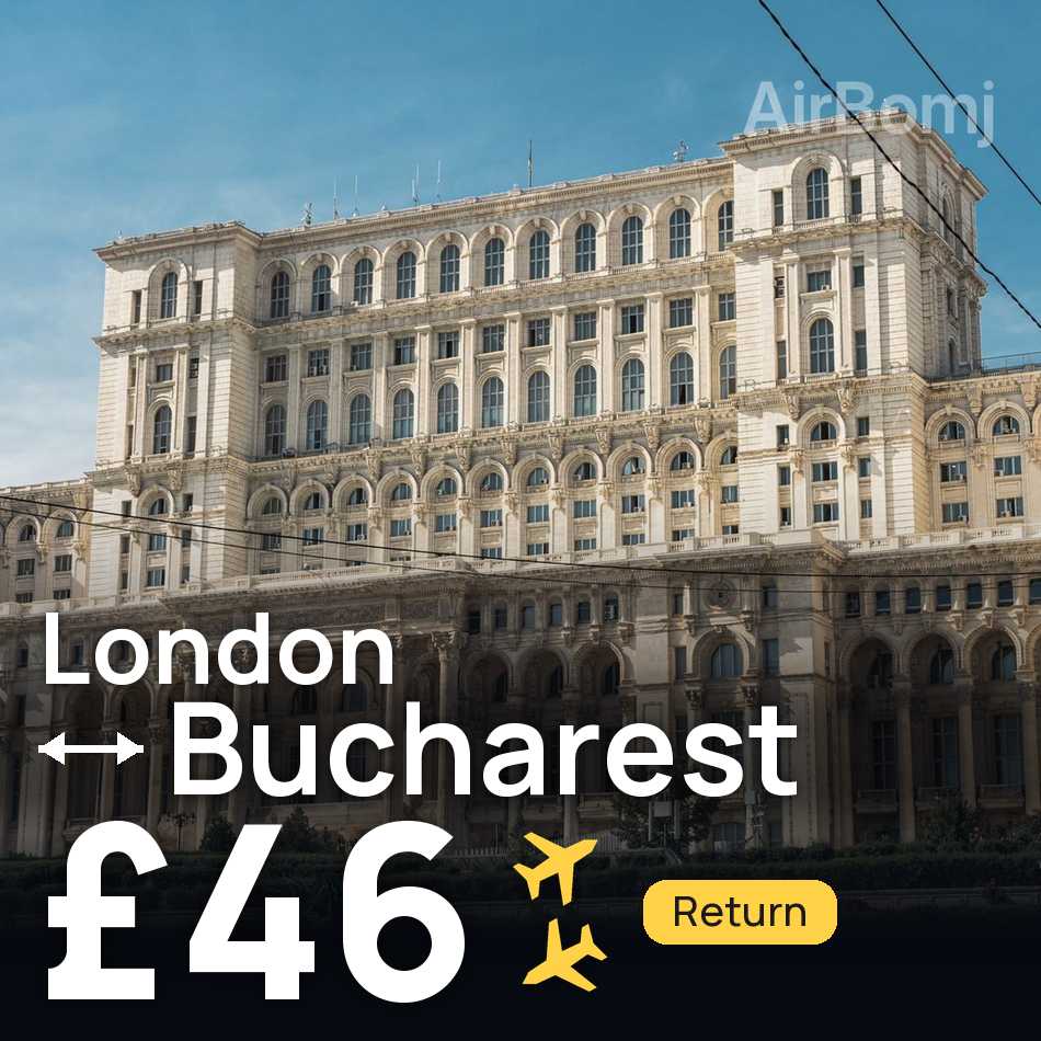 Biglietto aereo: Londra — Bucarest, £46