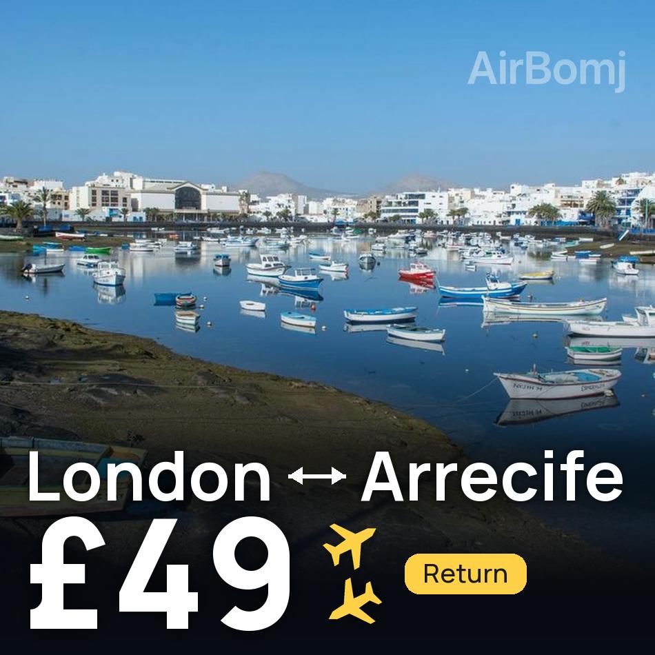 Biglietto aereo: Londra — Arrecife, £49