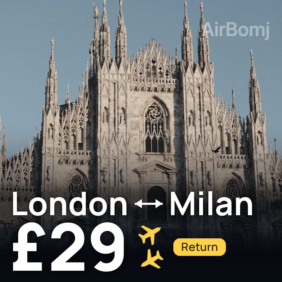 Biglietto aereo: Londra — Milano, £29