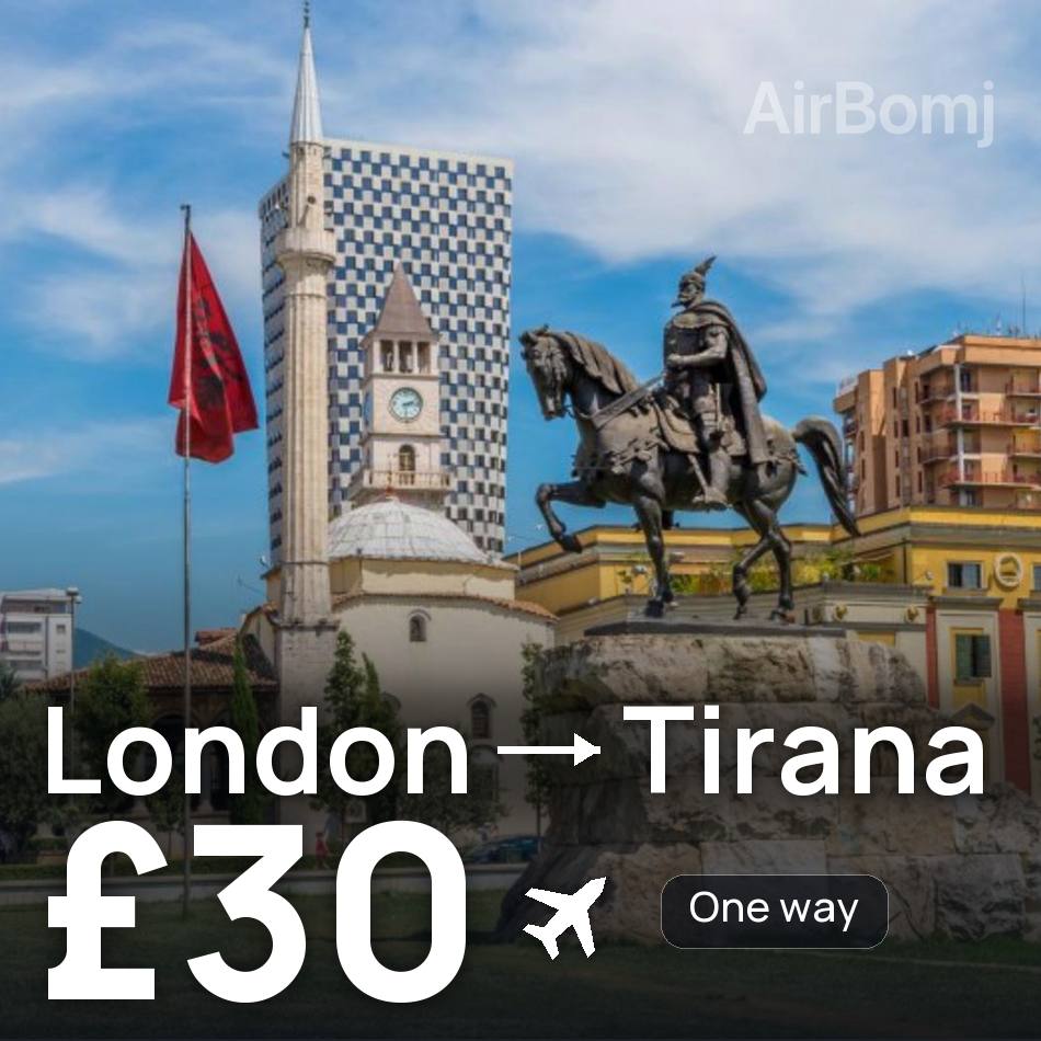 Biglietto aereo: Londra — Tirana, £30