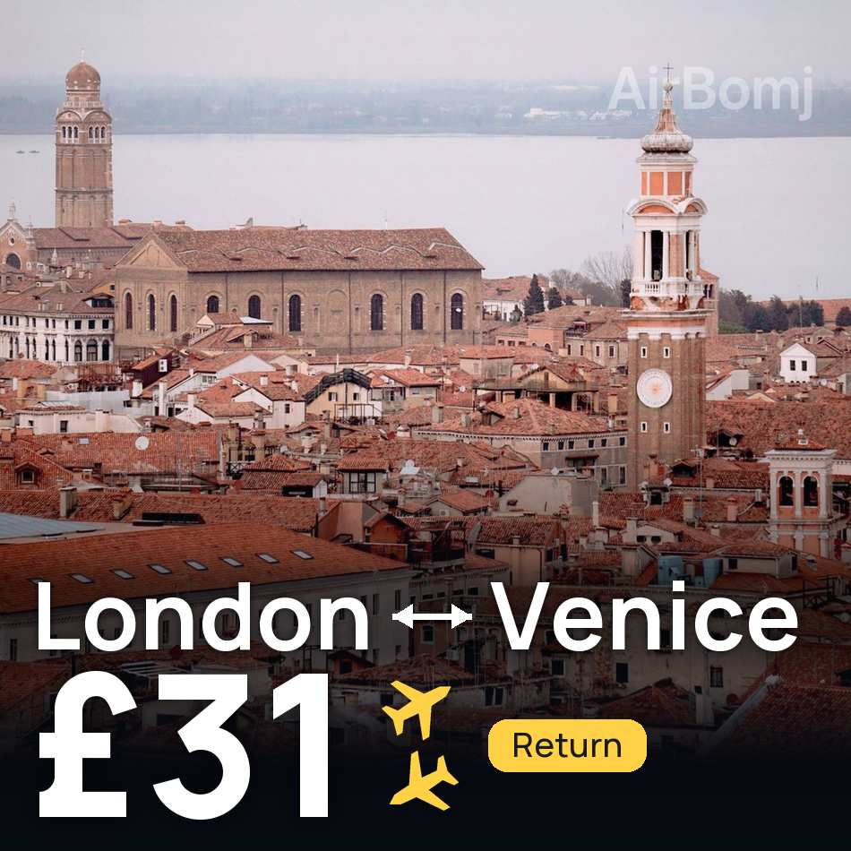 Biglietto aereo: Londra — Venezia, £31