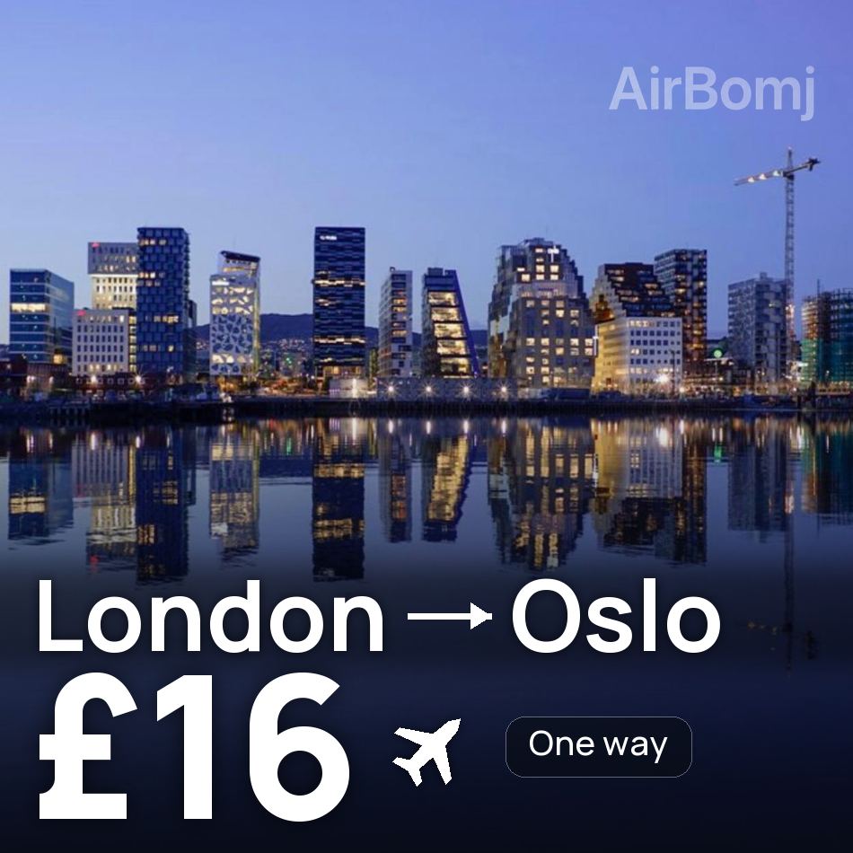 Biglietto aereo: Londra — Oslo, £16