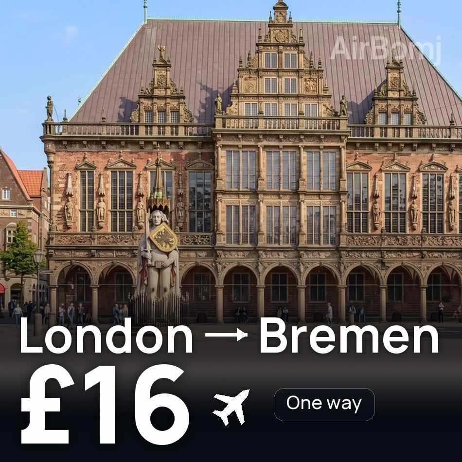 Biglietto aereo: Londra — Brema, £16