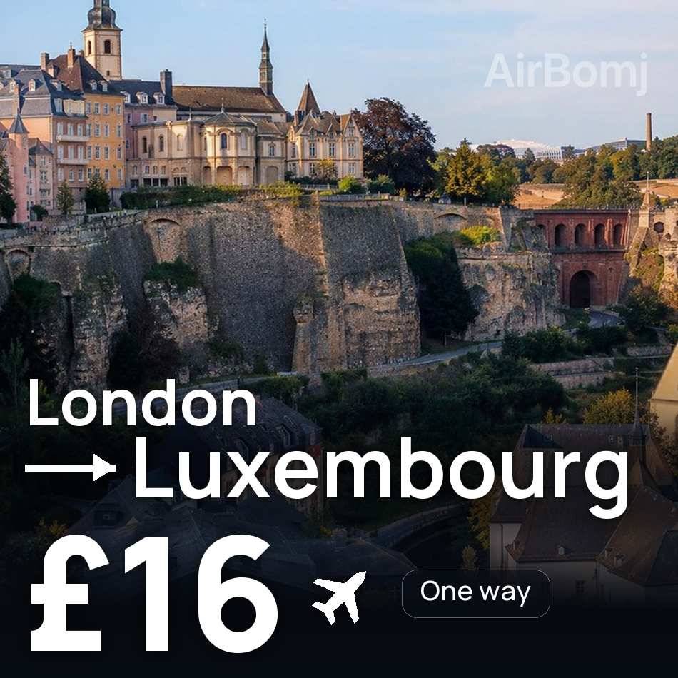 Biglietto aereo: Londra — Lussemburgo, £16