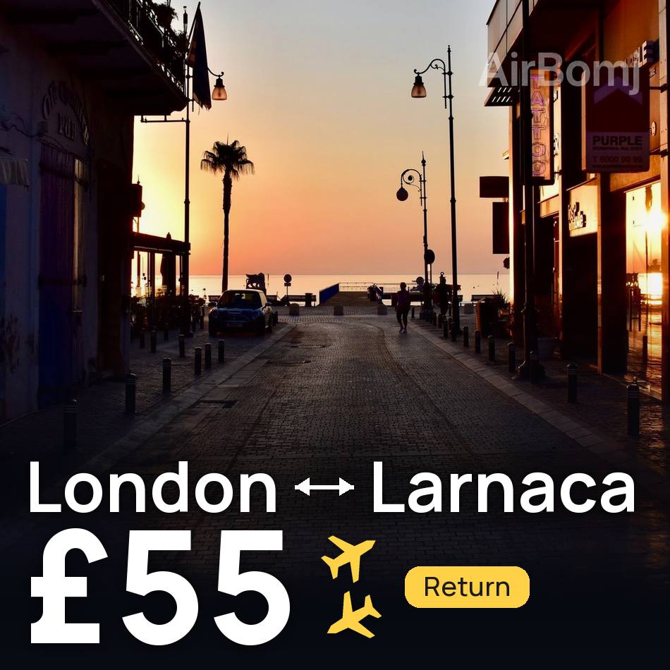 Biglietto aereo: Londra — Larnaka, £55