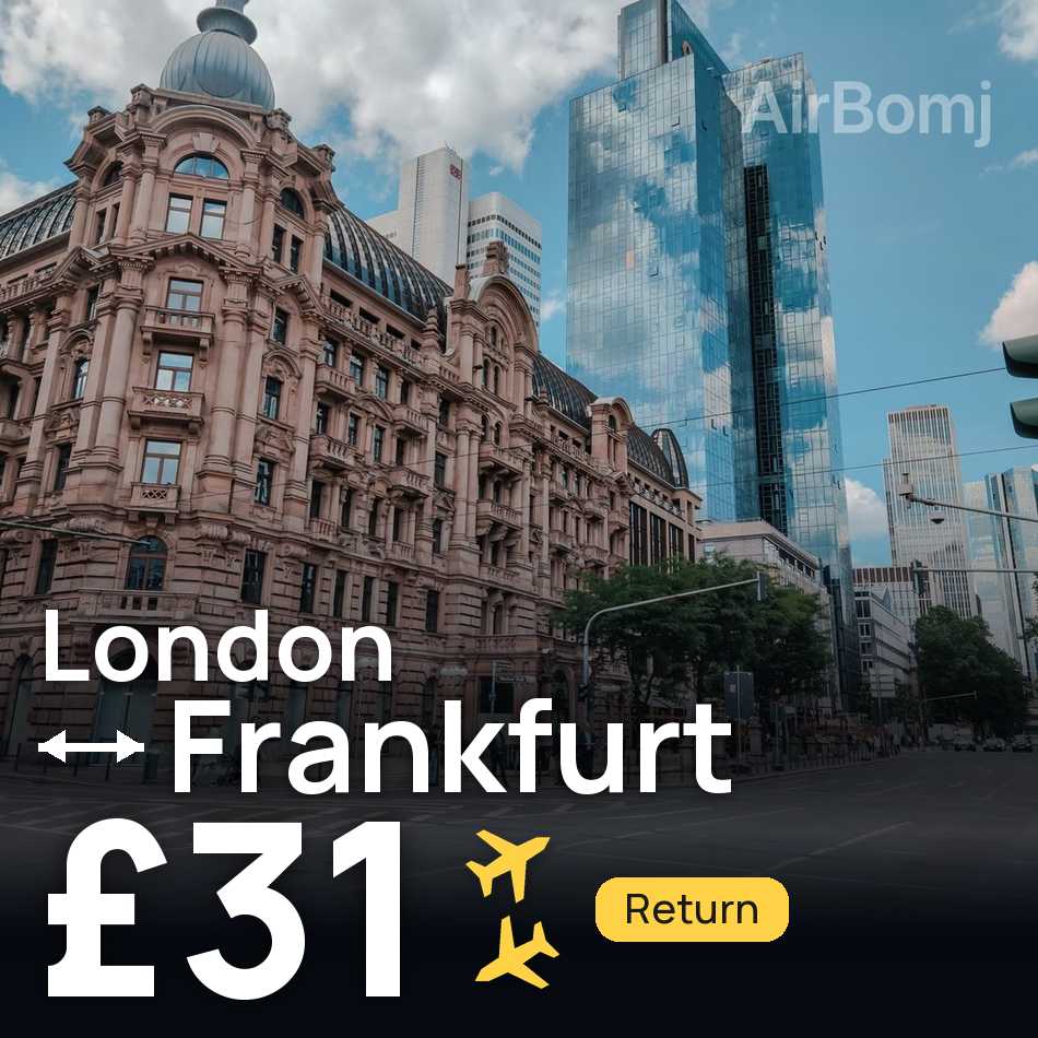 Biglietto aereo: Londra — Francoforte, £31