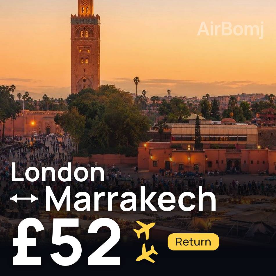 Biglietto aereo: Londra — Marrakesh, £52