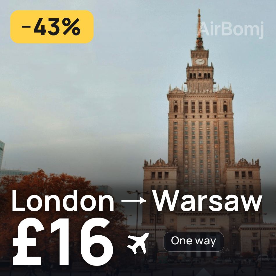 Biglietto aereo: Londra — Varsavia, £16