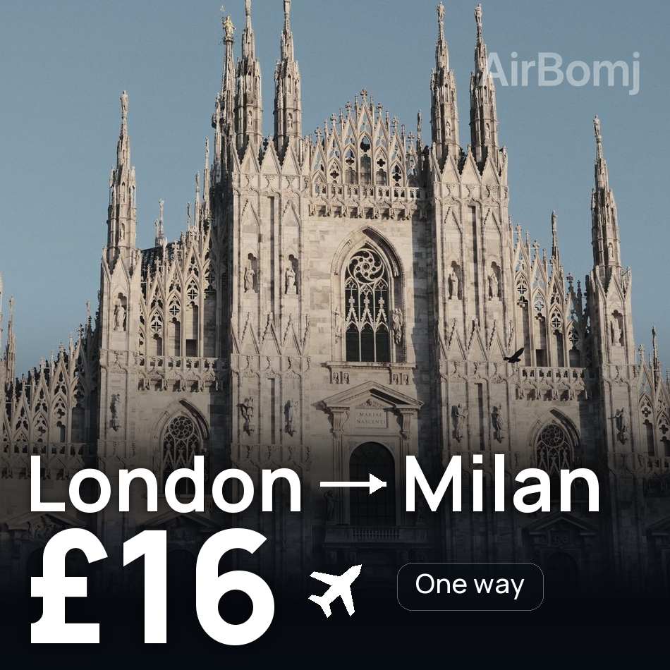 Biglietto aereo: Londra — Milano, £16