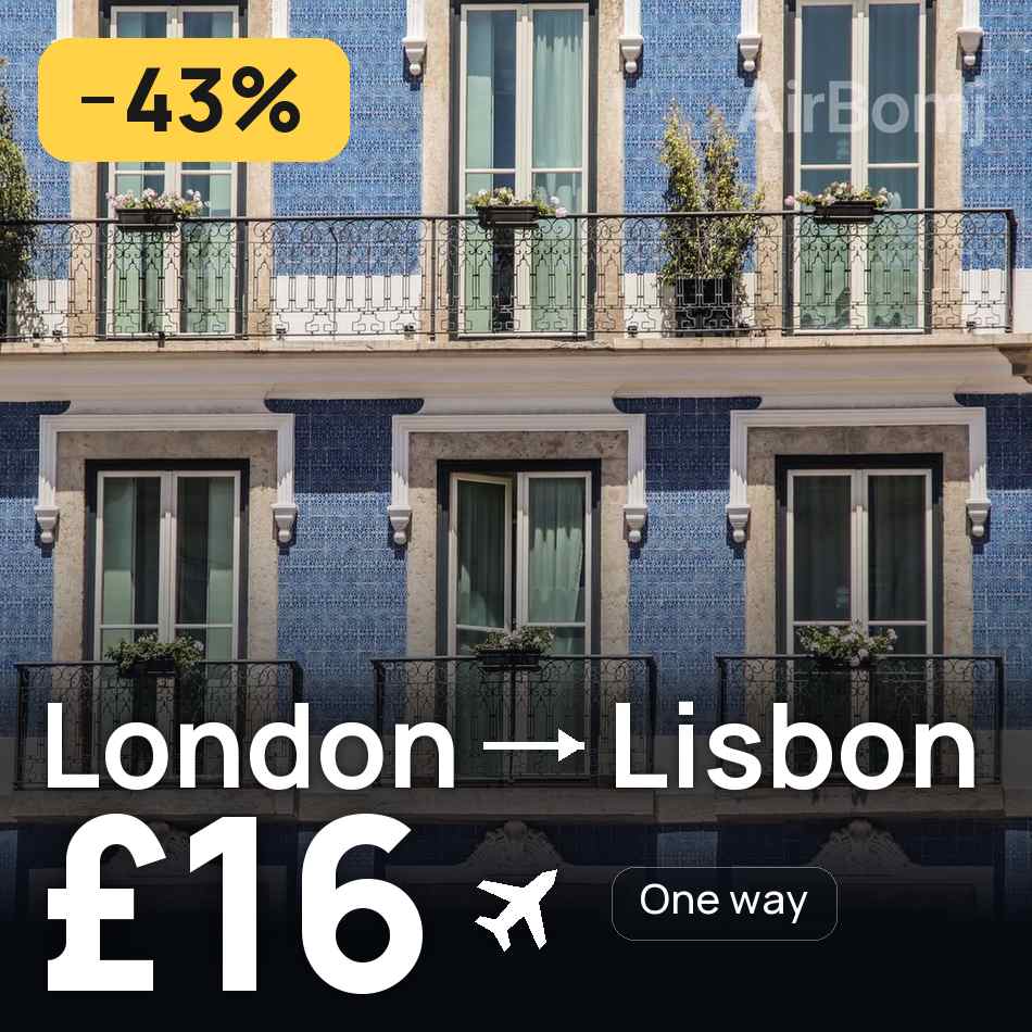 Biglietto aereo: Londra — Lisbona, £16