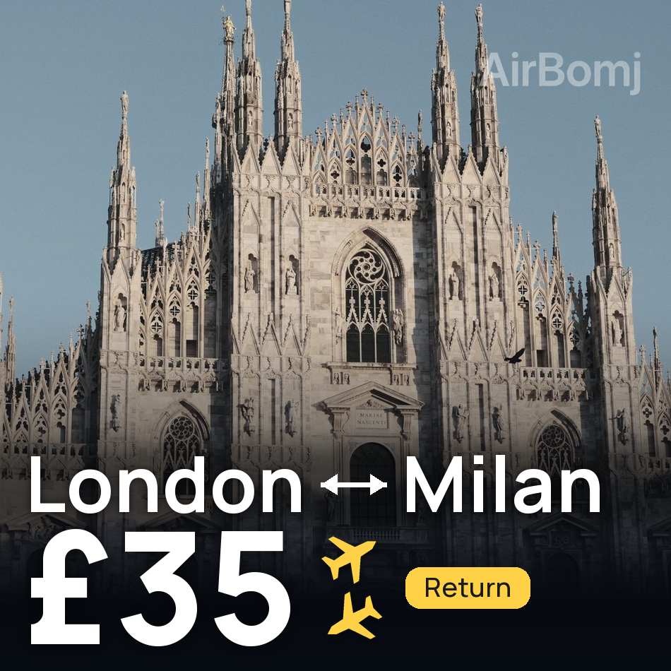 Biglietto aereo: Londra — Milano, £35