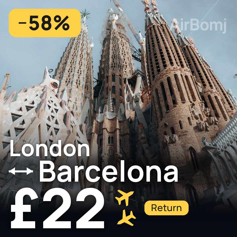 Biglietto aereo: Londra — Barcellona, £22