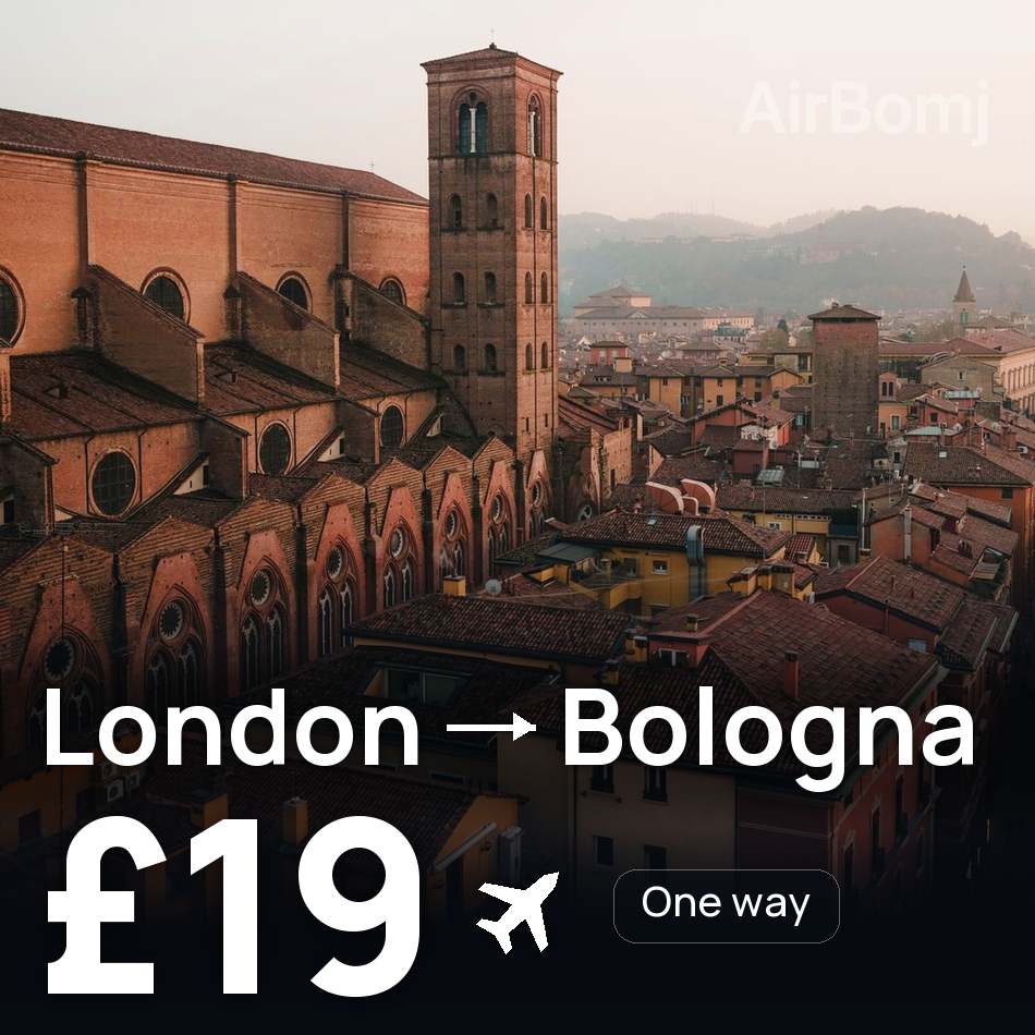 Biglietto aereo: Londra — Bologna, £19