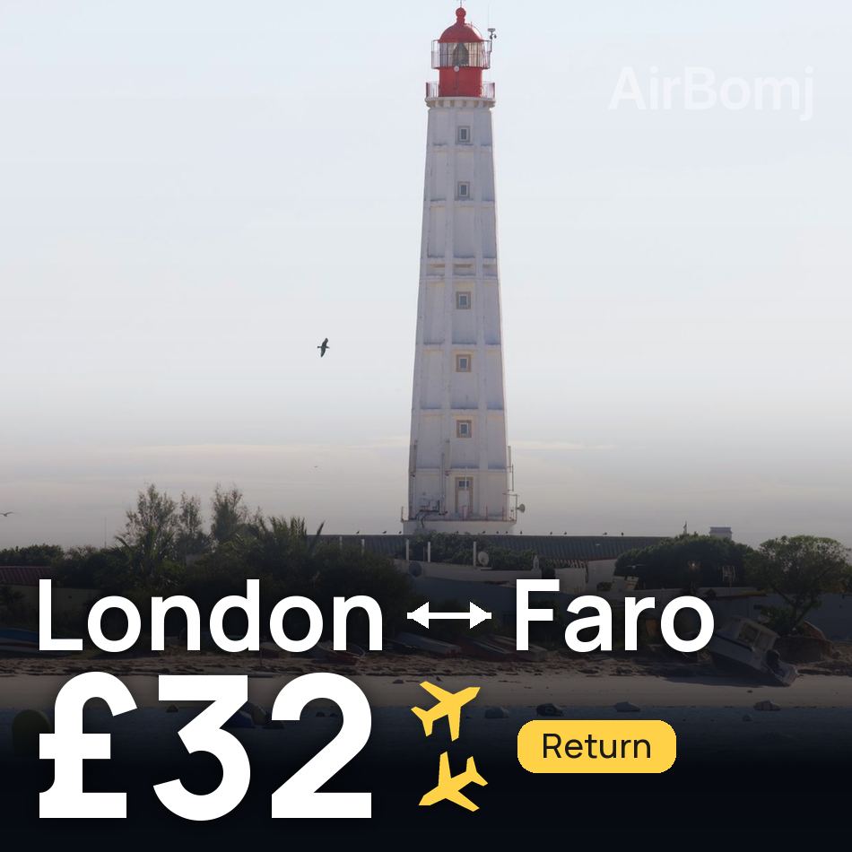 Biglietto aereo: Londra — Faro, £32
