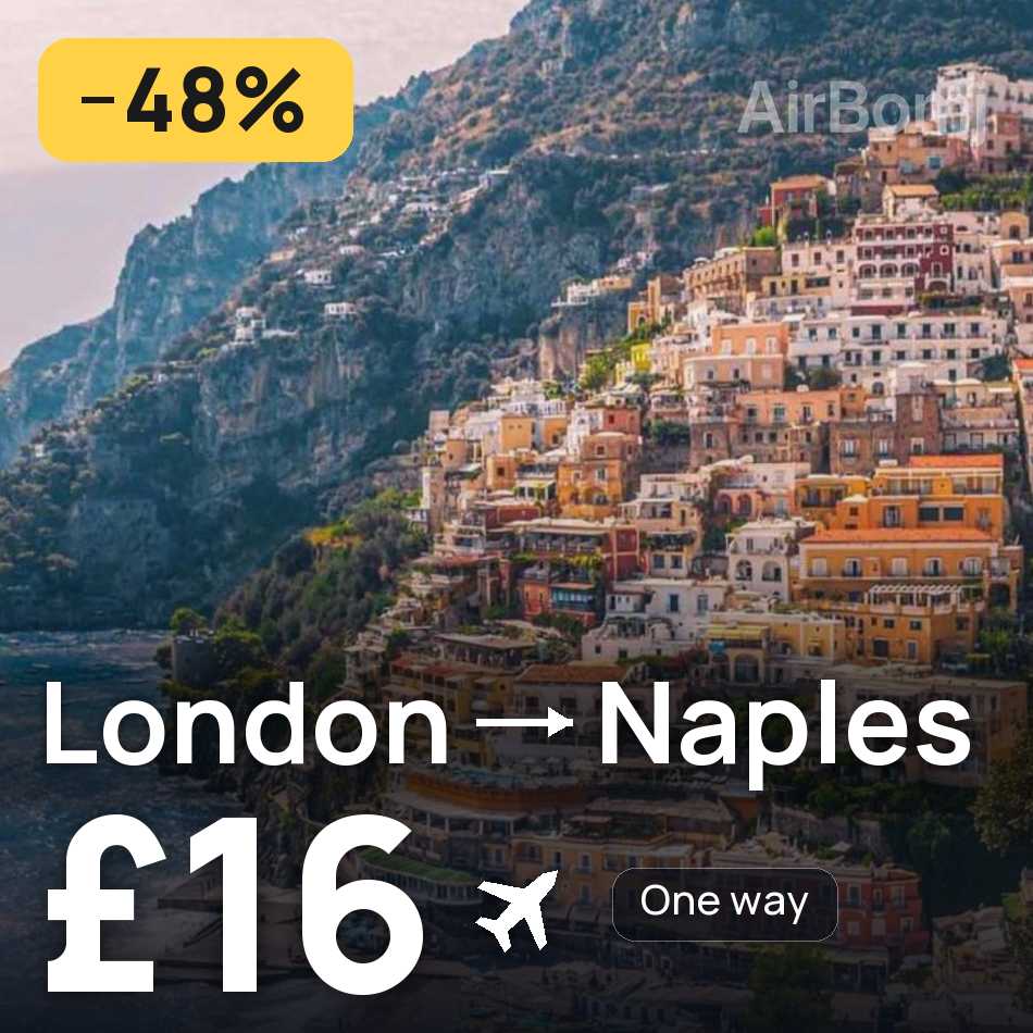 Biglietto aereo: Londra — Napoli, £16