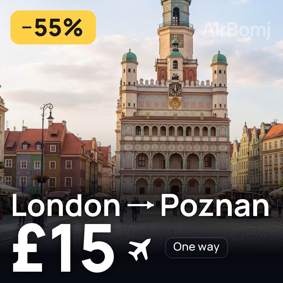 Biglietto aereo: Londra — Poznań, £15